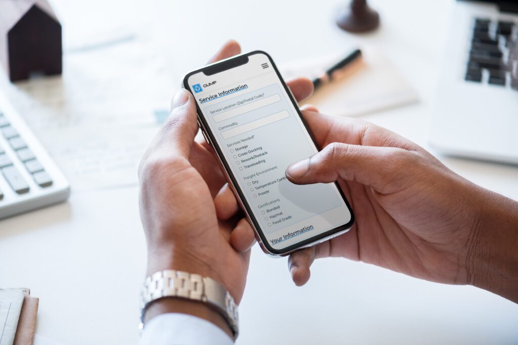 Search for a short term warehouse on our mobile app.