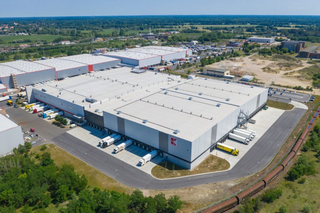 Seasonal products stored in temporary warehouse space during peak demand