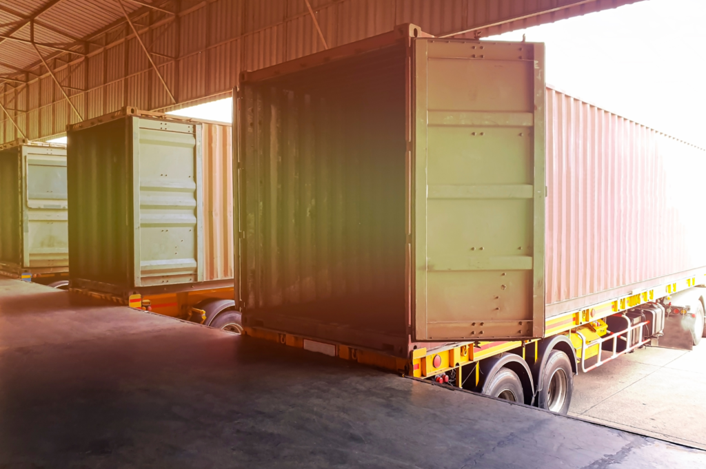 Modern transload facility handling container transloading services for faster inland distribution