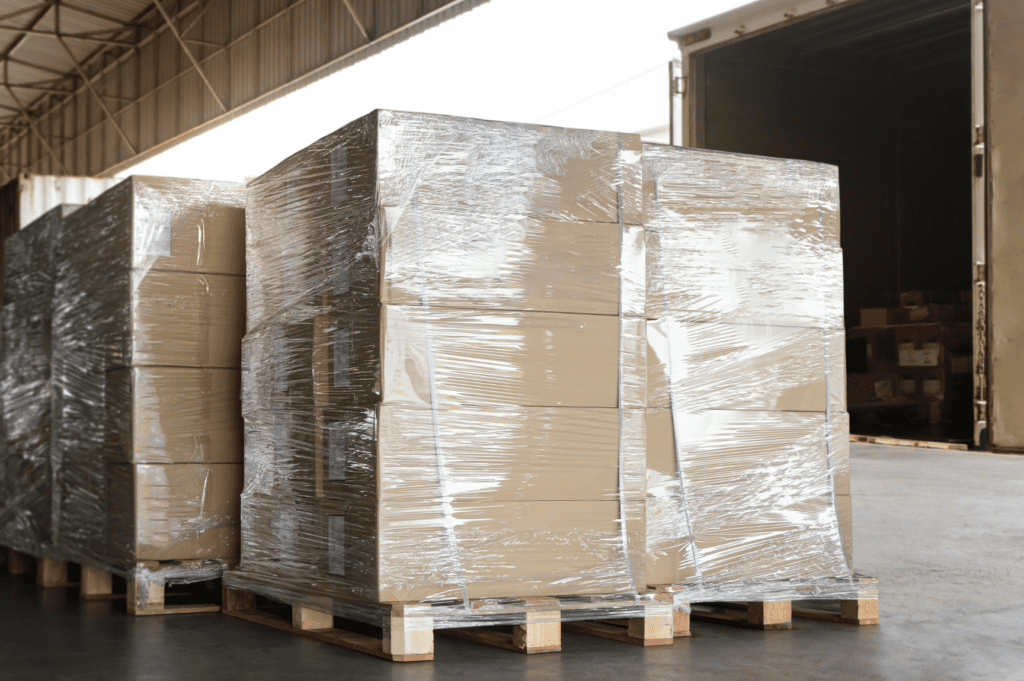 Cross dock warehouse in Miami, Florida with freight ready for outbound transport.