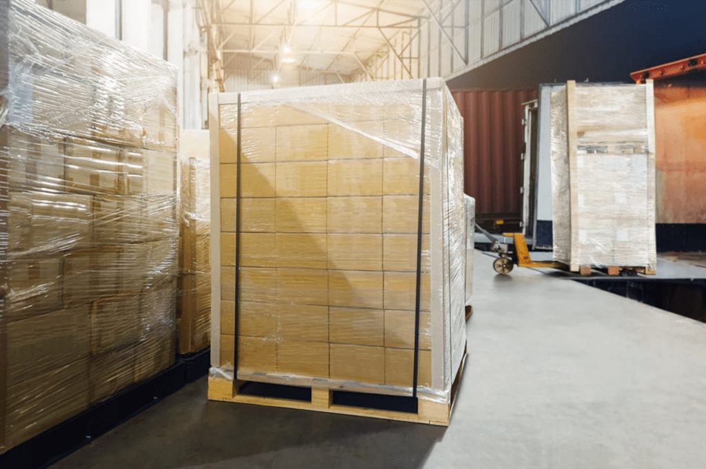 Cross-docking warehouse interior in New Orleans LA handling palletized freight