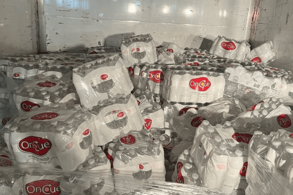 Pallet restacking and freight rework services handling consumer goods in Memphis warehouse.