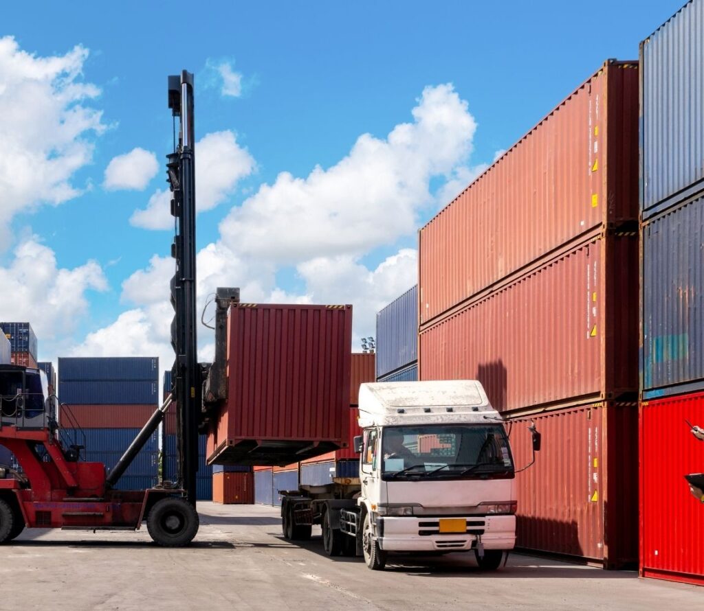 Truck loading dock at Ontario, CA facility for drayage and cross-docking operations