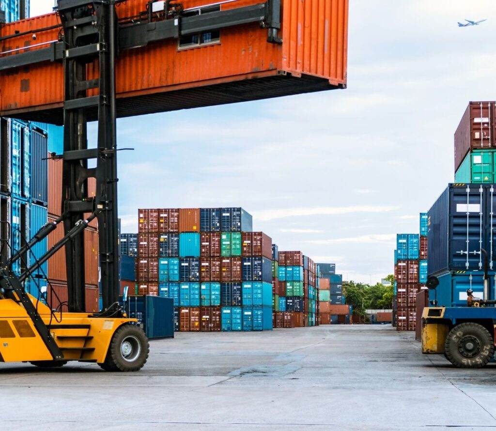 OLIMP warehouse team performing container transloading in Ontario, California