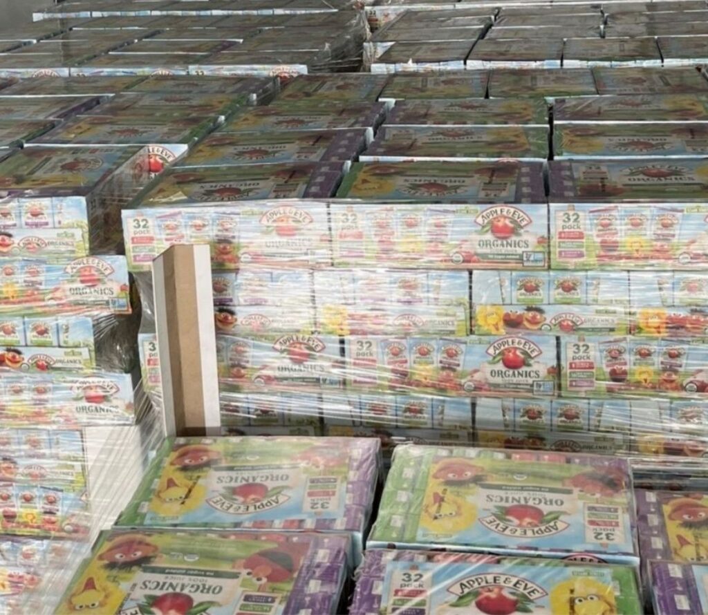 Restacking pallets and rewrapping loads at OLIMP Tijuana facility.