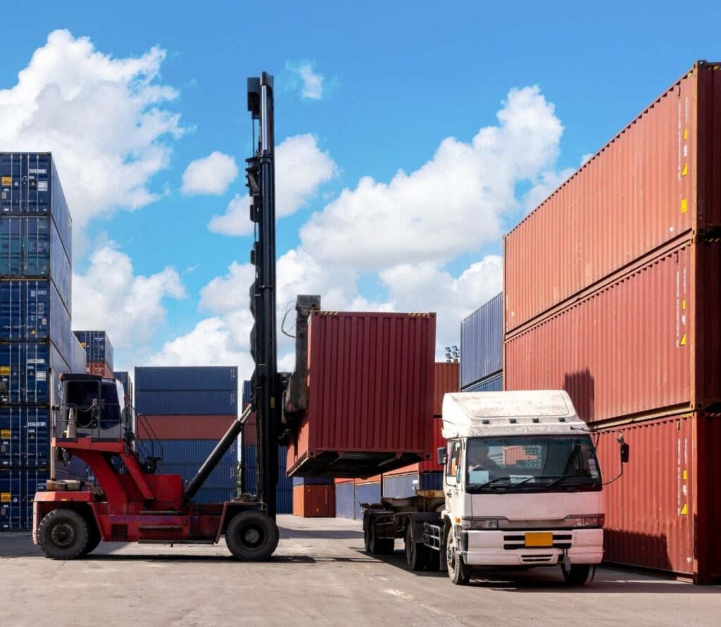 Bonded storage yard — palletized freight ready for export