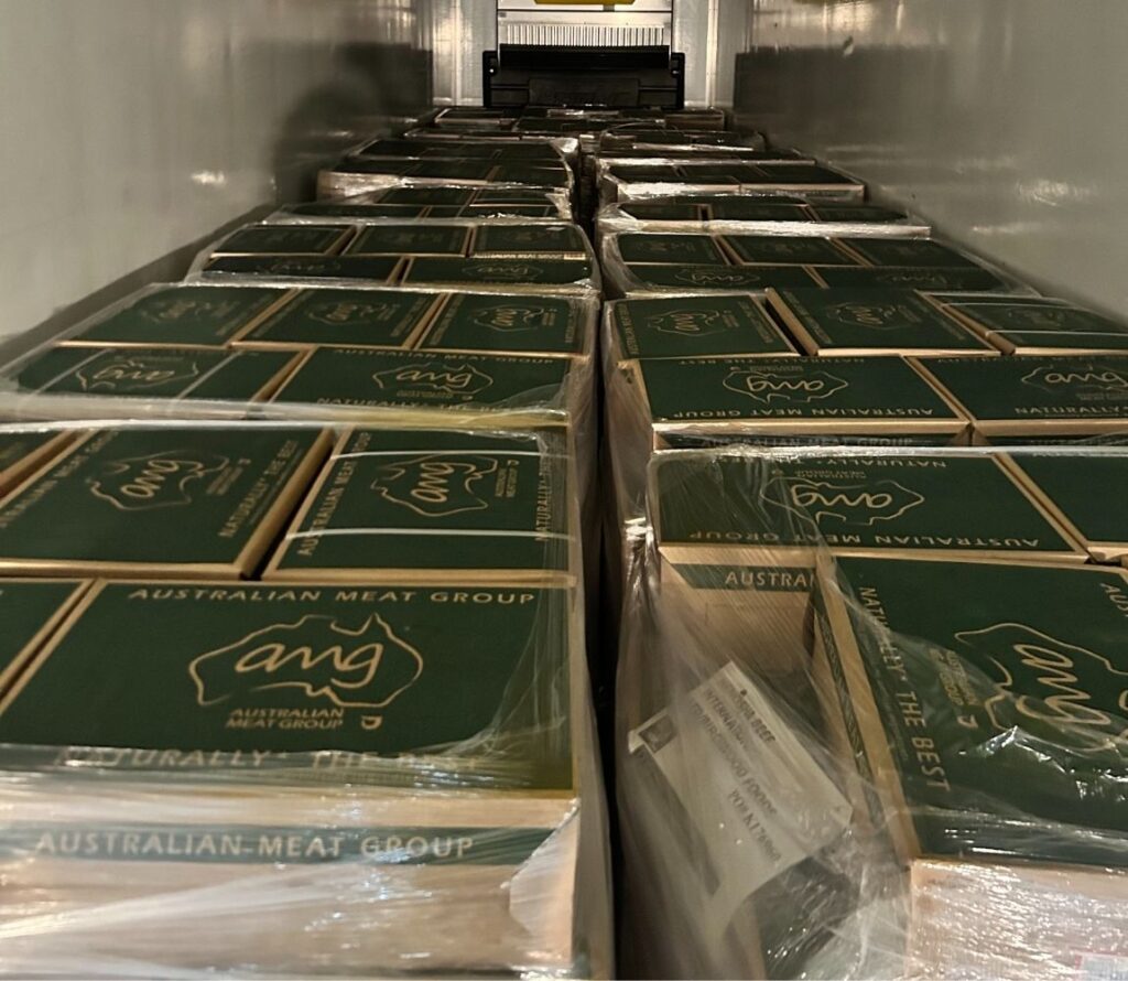 Stacked repaired pallets ready for outbound shipping in Hanover