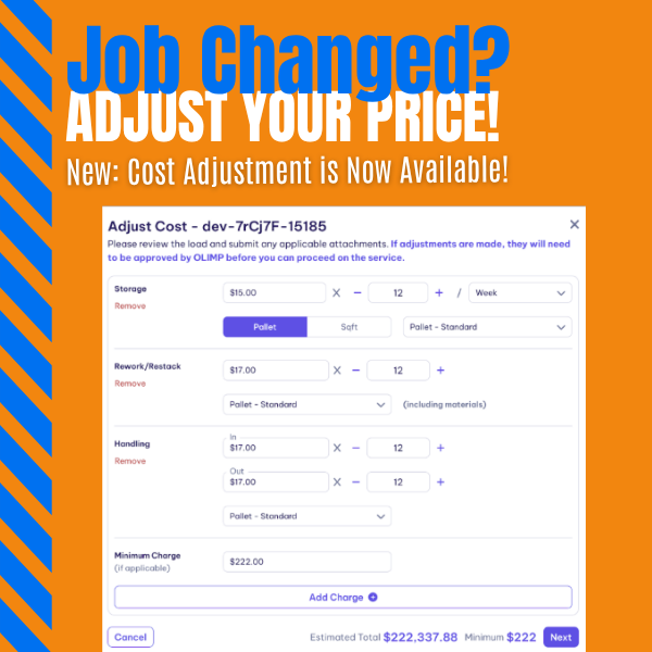 Update Load Board Pricing with OLIMP’s New Cost Adjustment Feature – Fair and Transparent Pricing for Every Job