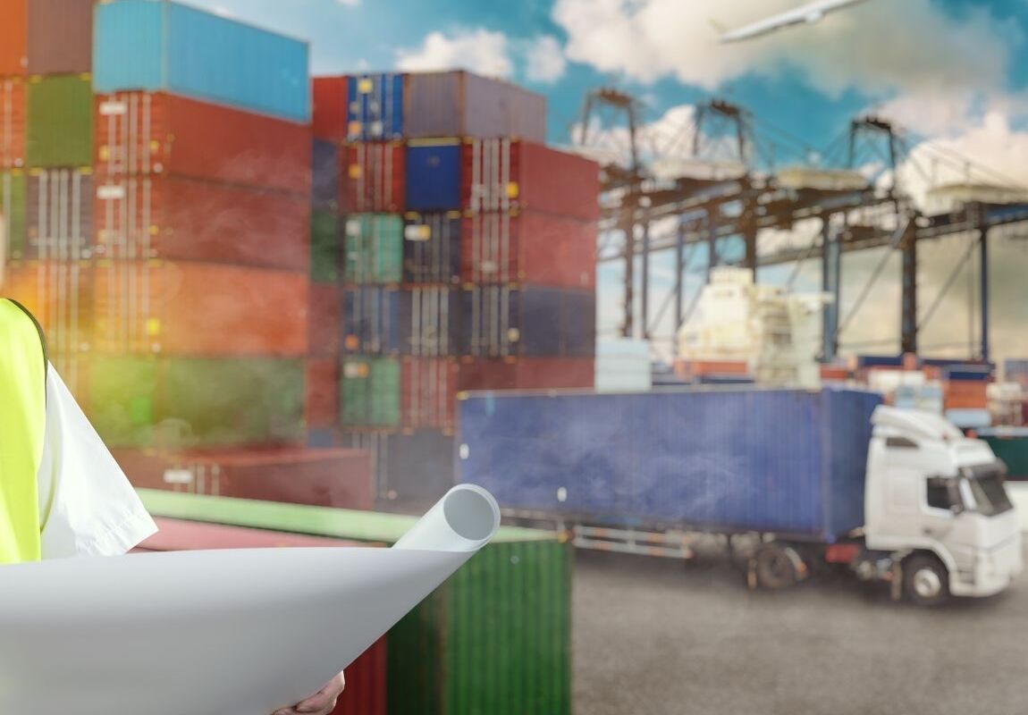 Modern logistics operations showing warehouses, transportation vehicles, and fulfillment processes for businesses.