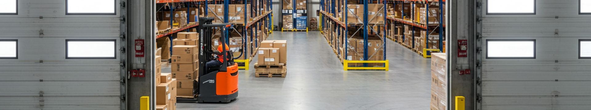 A modern e-commerce warehouse with D2C fulfillment operations, nationwide shipping, and 3PL logistics technology.