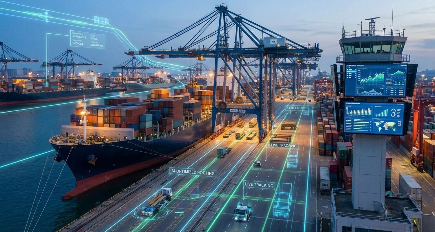 AI in logistics and supply chain optimizing transportation, warehousing, and network planning in the USA.