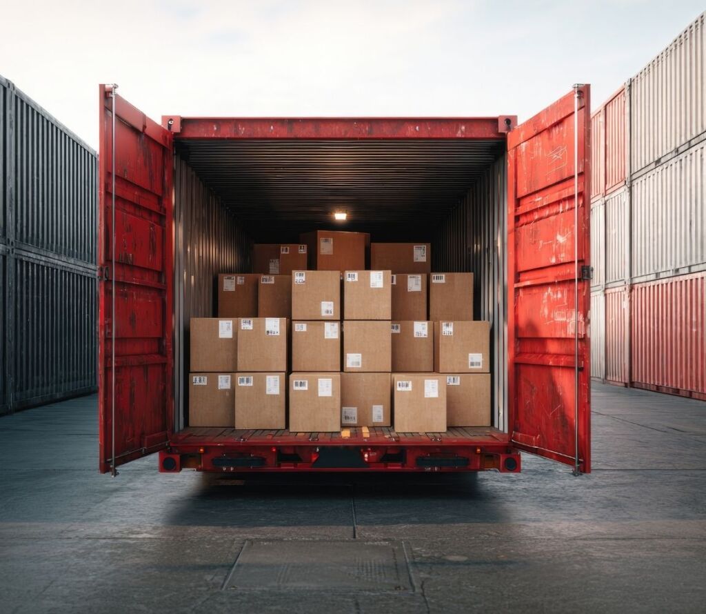 Warehouse team performing pallet rework to improve load stability