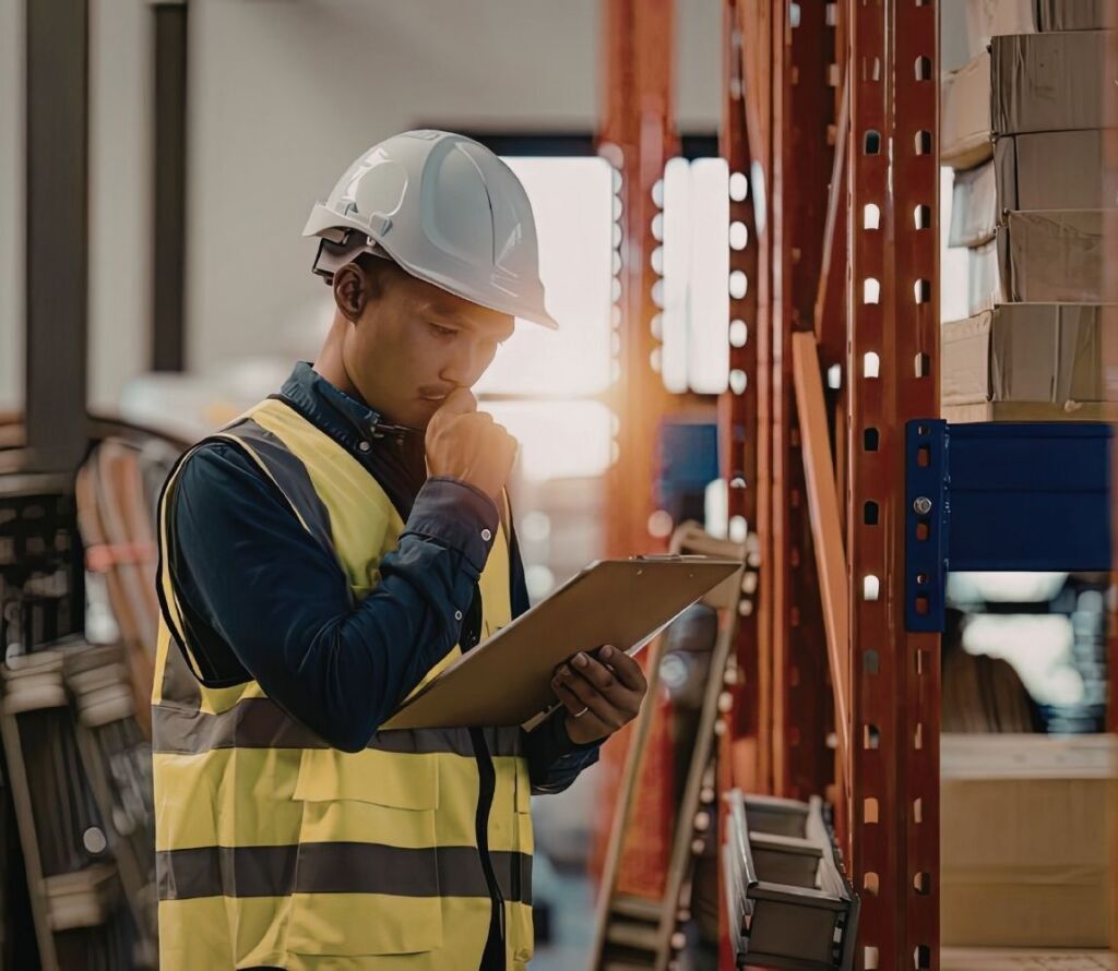 Order picking and packing process within a professional warehousing and fulfillment center