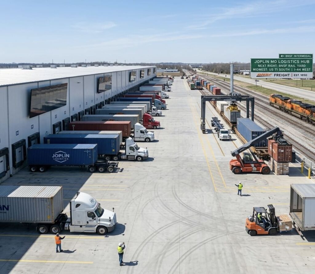 Drayage trucks and warehouse logistics operations in Joplin MO