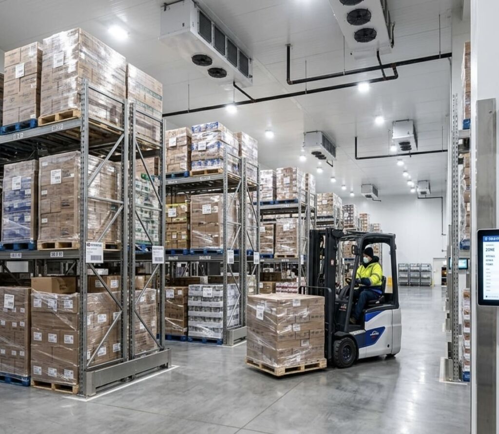 Modern cold storage warehouse with inventory tracking systems in Kent WA