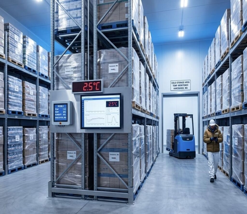 Modern temperature-controlled warehouse interior in Vancouver WA