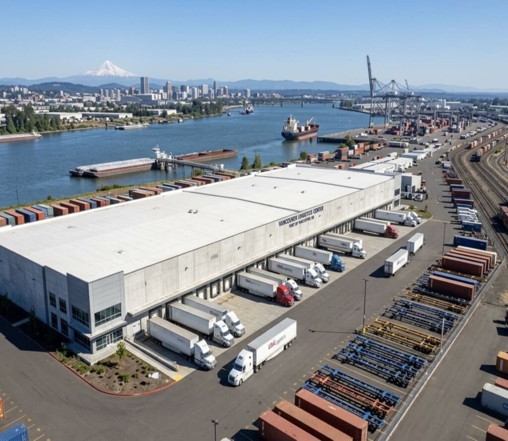 Drayage operations and warehouse facility in Vancouver WA near Columbia River