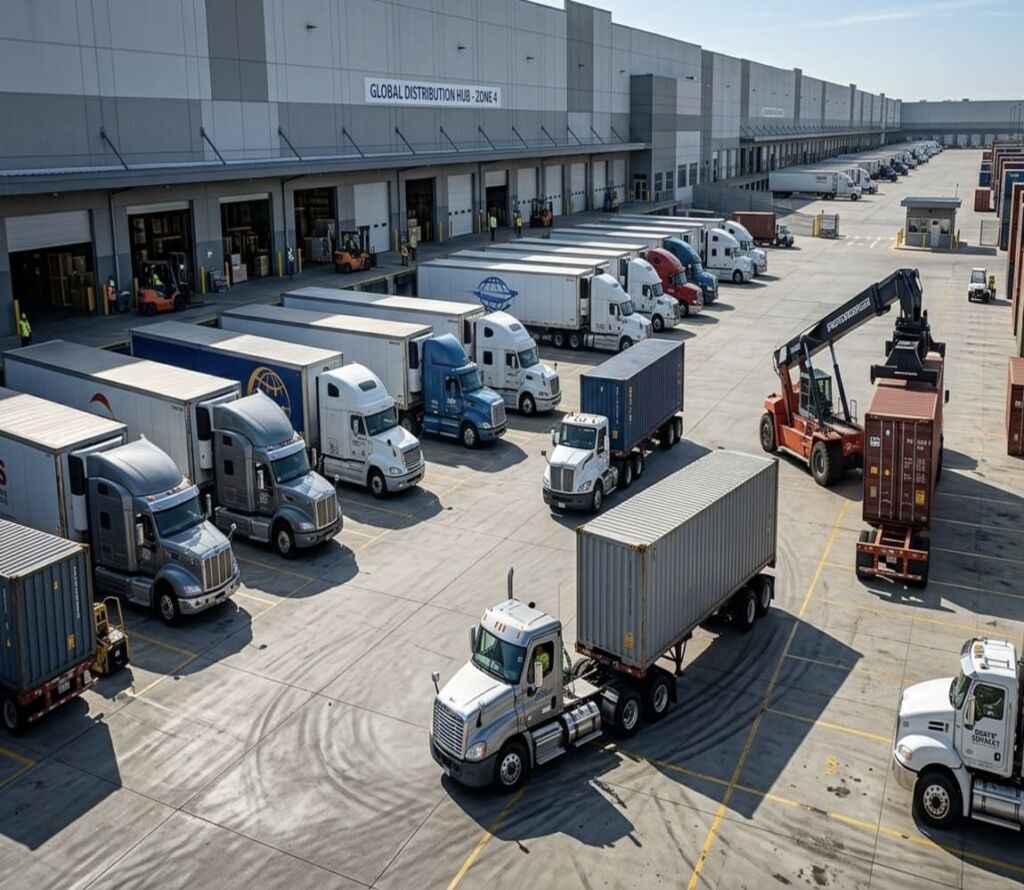 Drayage trucks and warehouse operations in Tomah, WI