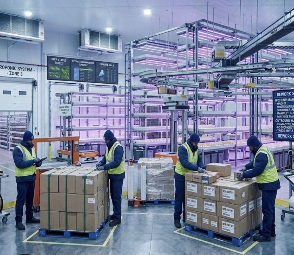 Warehouse workers reorganizing pallets for safe transport in Florence, SC