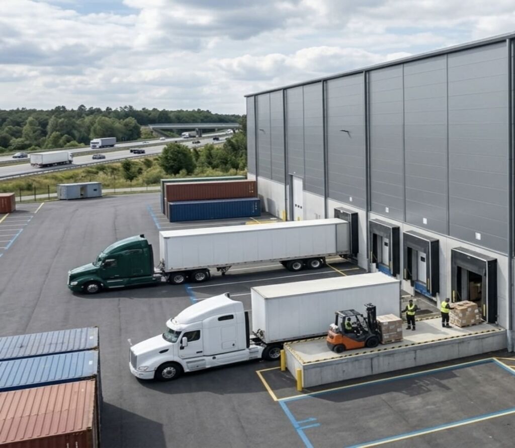 Drayage trucks and warehouse logistics operations in Florence, SC