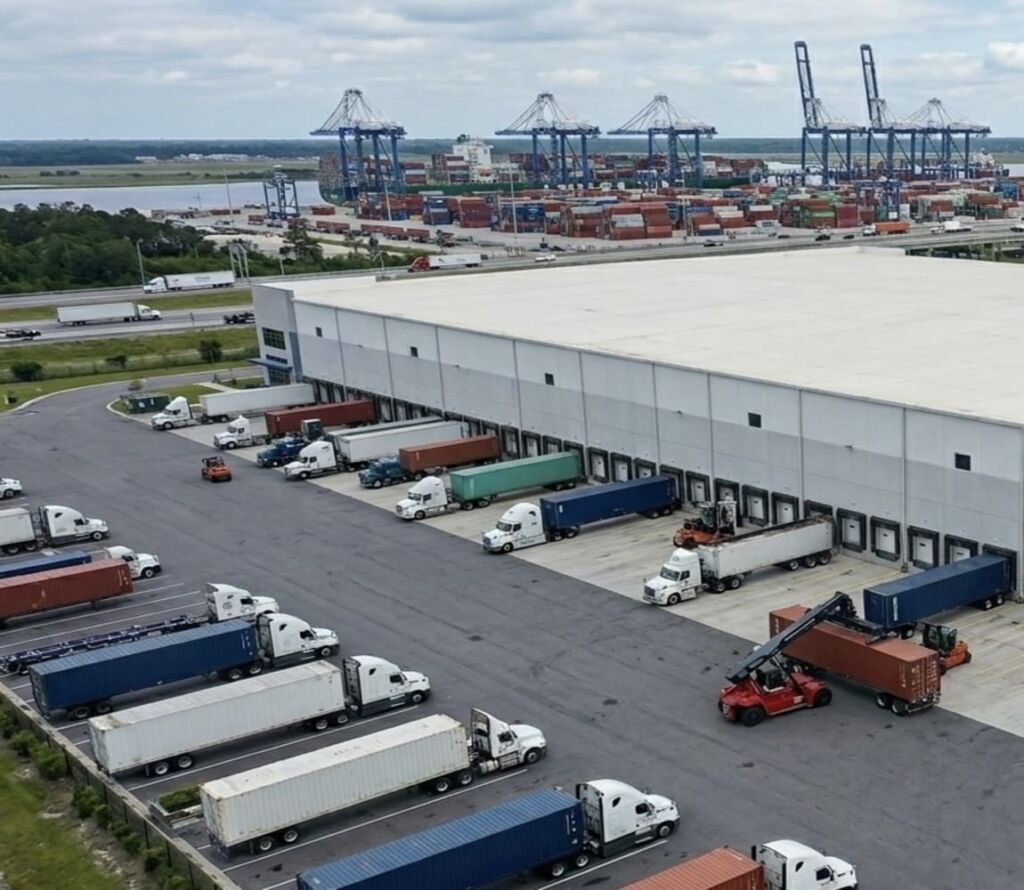 Drayage trucks and warehouse logistics operations in North Charleston, SC