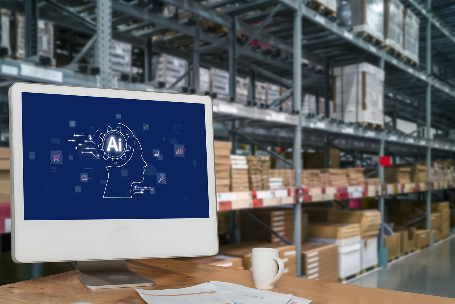 AI in medical logistics helping manage pharmaceutical inventory, cold-chain monitoring, and healthcare supply chain operations